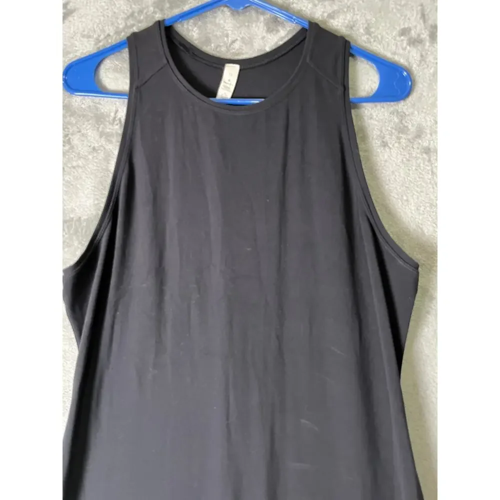 Lululemon Get Going Nulu Maxi Dress Black Sleeveless Racerback Size 12